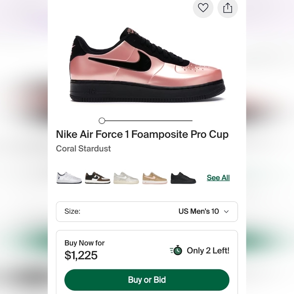 Pink And Black Foamposite Air Force One Rare Men's 7.5 Women's 9 - Picture 4 of 11